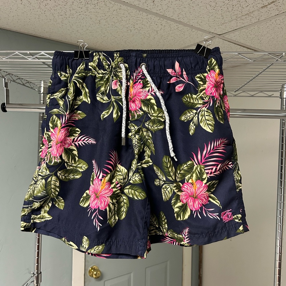 Island Escape Navy Floral Men's Hybrid Shorts